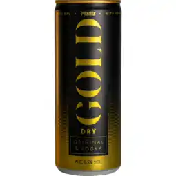Jumbo Gold Dry Original & Vodka Premix Alcoholic Beverage 250 ml aanbieding