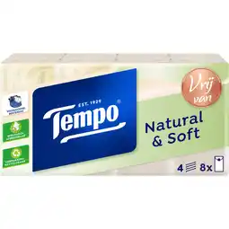 Jumbo Tempo Natural & Soft 8 x 9 stuks aanbieding