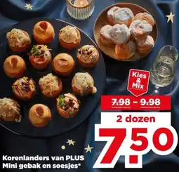 PLUS Korenlanders van PLUS Mini gebak en soesjes aanbieding