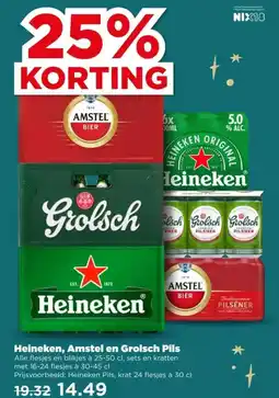 PLUS Heineken, Amstel en Grolsch Pils aanbieding