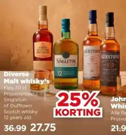 PLUS Diverse Malt whisky's aanbieding