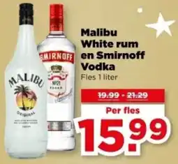 PLUS Malibu White rum en Smirnoff Vodka aanbieding
