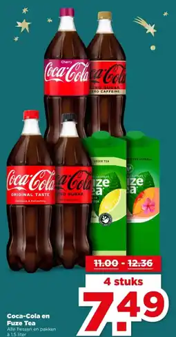 PLUS Coca-Cola en Fuze Tea aanbieding