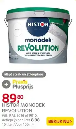 Praxis Histor Monodek Muurverf - Mat - RAL 9010 aanbieding