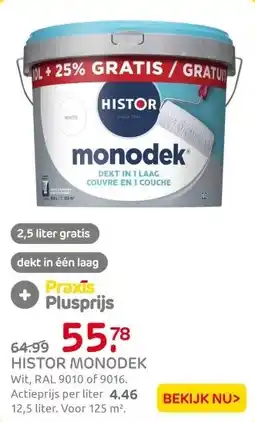Praxis Histor Monodek Muurverf - Mat - Wit - aanbieding