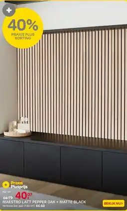 Praxis Maestro Latt lattenwand - Pepper Oak + aanbieding