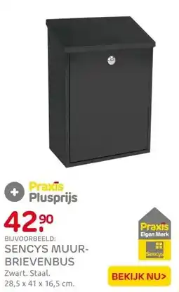 Praxis Sencys Muurbrievenbus - Staal - Zwart - aanbieding