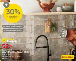 Praxis Alma Wandtegel - Gris - Glanzend - 10x30 aanbieding