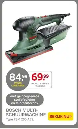 Praxis BOSCH MULTI- SCHUURMACHINE aanbieding