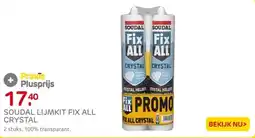 Praxis Soudal lijmkit Fix All Crystal stuks aanbieding