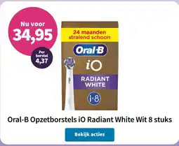 Plein.nl Oral-B Opzetborstels iO Radiant White Wit 8 stuks aanbieding
