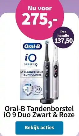 Plein.nl Oral-B Tandenborstel iO 9 Duo Zwart & Roze aanbieding