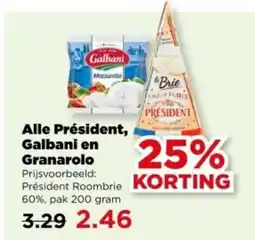 PLUS Alle Président, Galbani en Granarolo aanbieding