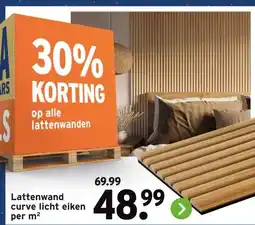 GAMMA Lattenwand curve licht eiken aanbieding