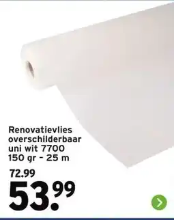 GAMMA Renovatievlies overschilderbaar uni wit aanbieding
