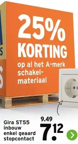 GAMMA Gira ST55 inbouw enkel geaard stopcontact aanbieding