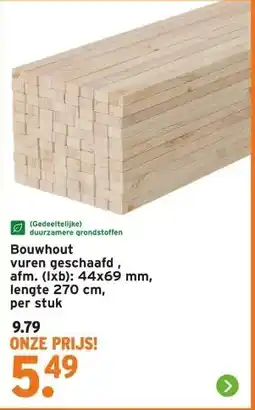 GAMMA Bouwhout vuren geschaafd aanbieding