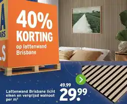 GAMMA Lattenwand Brisbane licht eiken en vergrijsd walnoot aanbieding