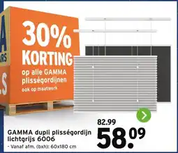GAMMA GAMMA dupli plisségordijn lichtgrijs 6006 aanbieding
