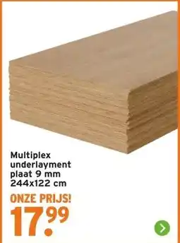 GAMMA Multiplex underlayment plaat aanbieding
