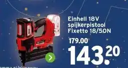 GAMMA Einhell 18V spijkerpistool Fixetto 18/50N aanbieding
