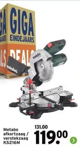 GAMMA Metabo afkortzaag / verstekzaag KS216M aanbieding