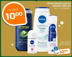 Trekpleister Nivea deodorant en douche 250 ml aanbieding