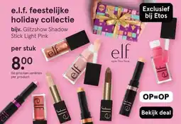 Etos e.l.f. feestelijke holiday collectie aanbieding