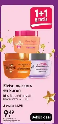Etos Elvive maskers en kuren aanbieding