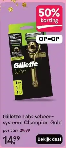 Etos Gillette Labs scheer- systeem Champion Gold aanbieding
