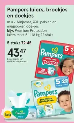 Etos Pampers luiers, broekjes en doekjes aanbieding