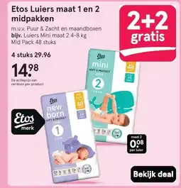 Etos Etos Luiers maat 1 en 2 midpakken aanbieding
