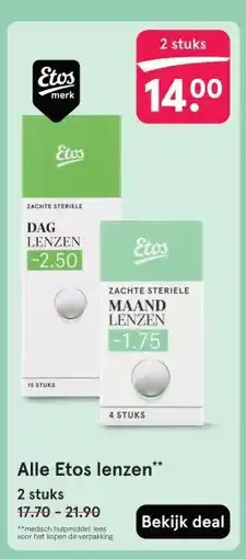 Etos Alle Etos lenzen aanbieding