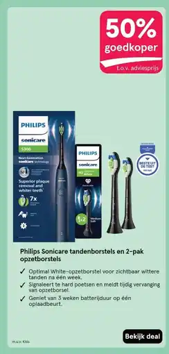 Etos Philips Sonicare tandenborstels en 2-pak opzetborstels aanbieding