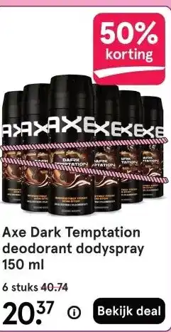 Etos Axe Dark Temptation deodorant dodyspray 150 ml aanbieding