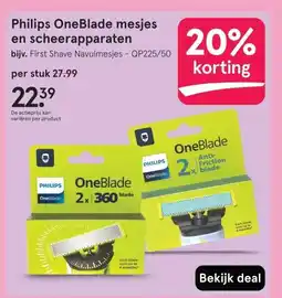 Etos Philips OneBlade mesjes en scheerapparaten aanbieding