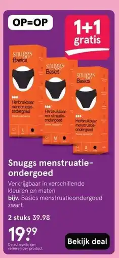Etos Snuggs menstruatie- ondergoed aanbieding
