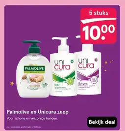 Etos Palmolive en Unicura zeep aanbieding