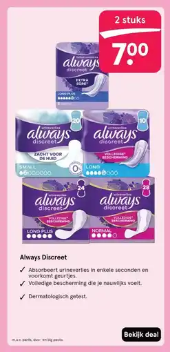 Etos Always Discreet aanbieding
