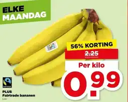 PLUS PLUS Fairtrade bananen aanbieding