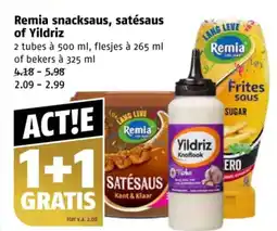 Poiesz Remia snacksaus, satésaus of Yildriz aanbieding