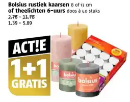 Poiesz Bolsius rustiek kaarsen of theelichten 6-uurs aanbieding