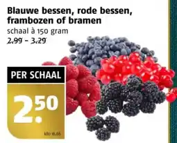 Poiesz Blauwe bessen, rode bessen, frambozen of bramen aanbieding