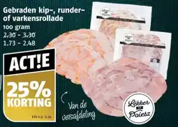Poiesz Gebraden kip, runder of varkensrollade aanbieding