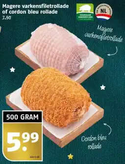 Poiesz Magere varkensfiletrollade of cordon bleu rollade aanbieding