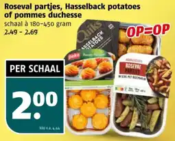 Poiesz Roseval partjes, Hasselback potatoes of pommes duchesse aanbieding