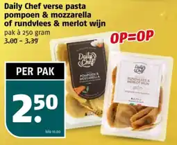 Poiesz Daily Chef verse pasta pompoen & mozzarella of rundvlees & merlot wijn aanbieding