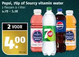 Poiesz Pepsi, 7Up of Sourcy vitamin water aanbieding