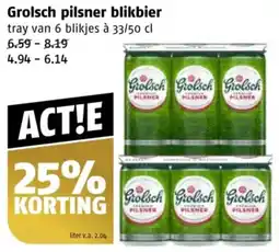 Poiesz Grolsch pilsner blikbier aanbieding