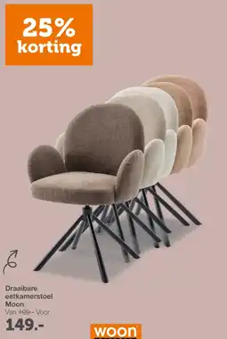 Woonexpress Draaibare eetkamerstoel Moon aanbieding